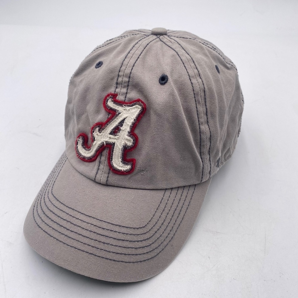 ALABAMA 47 Brand Crimson Tide Hat Cap OSFM Gray Distressed Logo Snapback NCAA